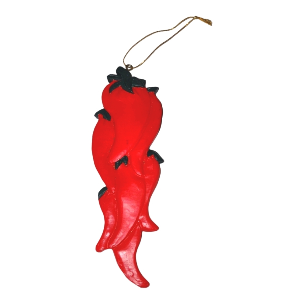 Christmas Chilli Peppers Ornament or Craft Charm Accent